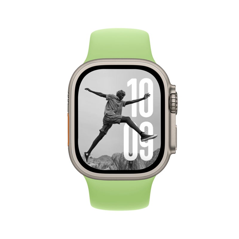 DONEGANI SB Sport Band for Apple Watch Bands Women Ultra 2 49mm, Series 10 46mm, 9 8 7 45mm 41mm, SE 6 5 4 44mm 40mm, 3 2 1 42mm 38mm Men iWatch, Strap Silicone Light Green - Image 2