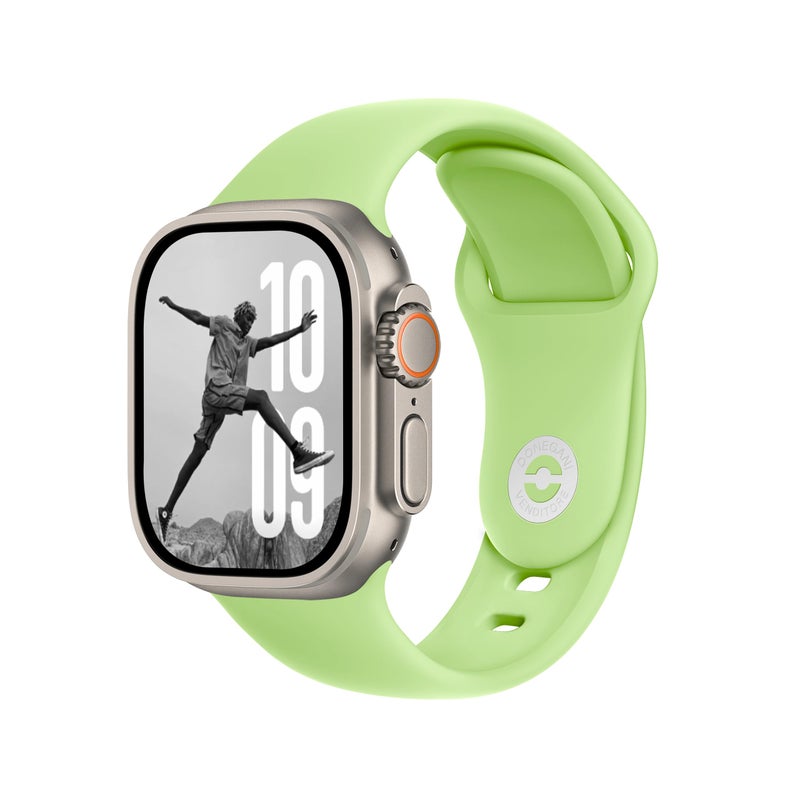 DONEGANI SB Sport Band for Apple Watch Bands Women Ultra 2 49mm, Series 10 46mm, 9 8 7 45mm 41mm, SE 6 5 4 44mm 40mm, 3 2 1 42mm 38mm Men iWatch, Strap Silicone Light Green - Image 1