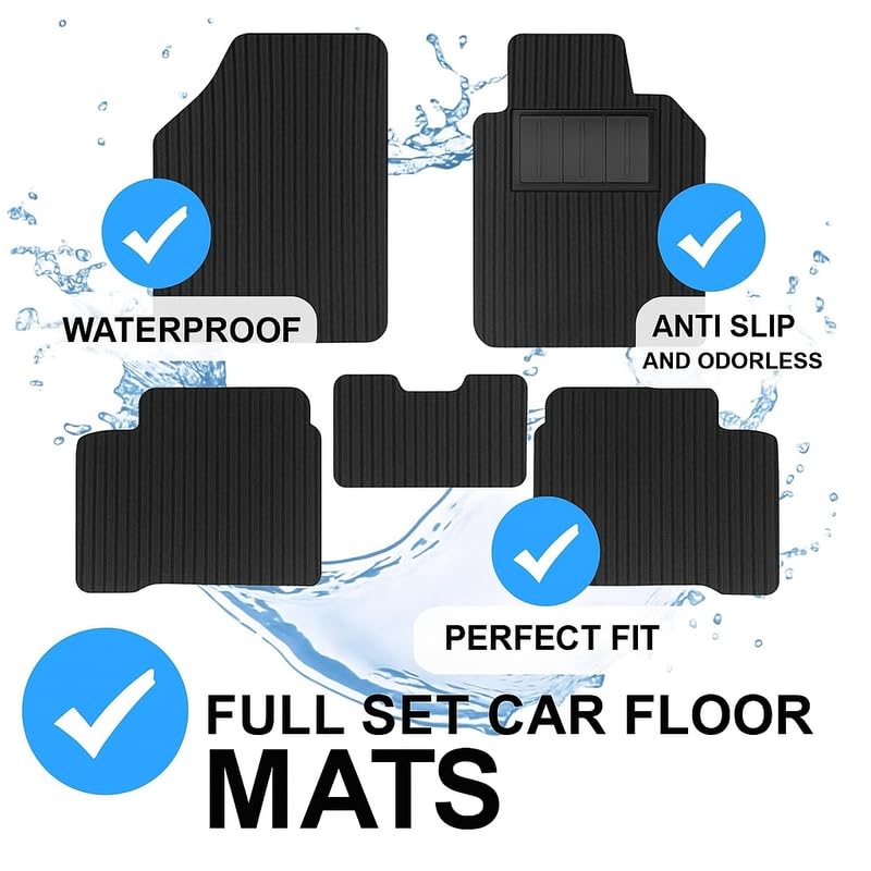 Edgeflex Universal fit 5-Piece Black Fabric Soft-Touch Car Mat Set for Scala– Premium All-Weather Smart Fit Floor Mats - Image 3