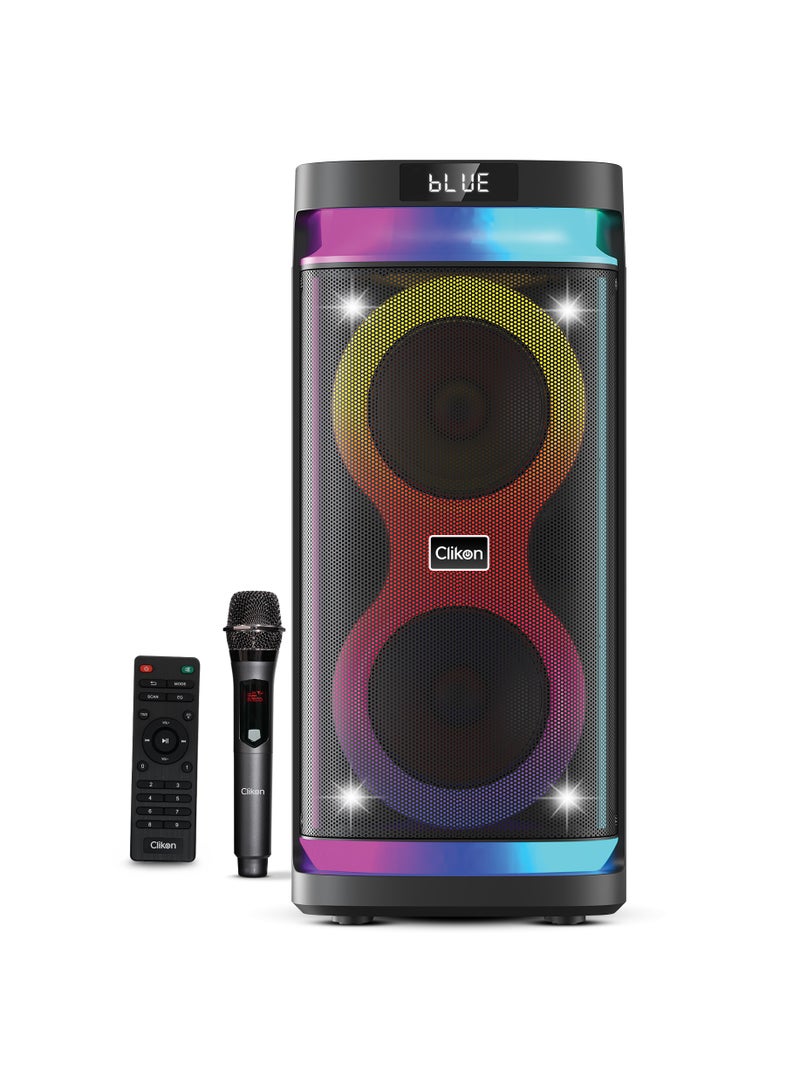 Clikon Sound LOOM Wireless Party Box – 60W Dual Speaker with Dynamic Light Show, Bluetooth, Digital Display, Powerful Bass & Portable Audio System 2 years warranty - Image 1