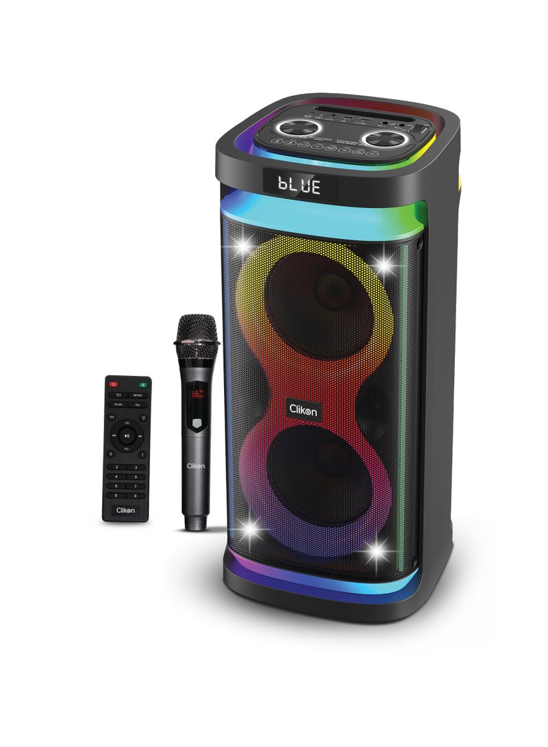 Clikon Sound LOOM Wireless Party Box – 60W Dual Speaker with Dynamic Light Show, Bluetooth, Digital Display, Powerful Bass & Portable Audio System 2 years warranty - Image 2