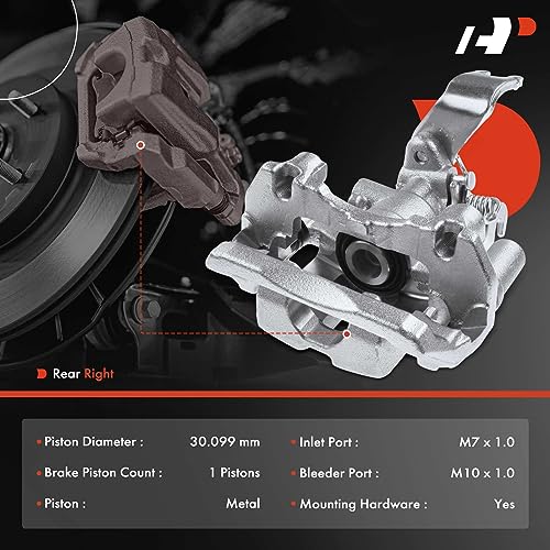 A-Premium Disc Brake Caliper Assembly with Bracket Compatible with Select Mazda Models - Protege 2001-2003, Protege5 2002-2003 - Rear Right Passenger Side - Image 2