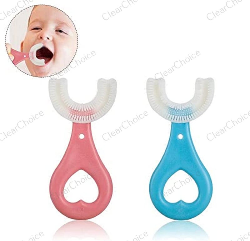 ClearChoice:- U Shaped Toothbrush for for Kids Children for 1-3 Years Mouth Cleaning(Multi Color)(1 Pis) - Image 4