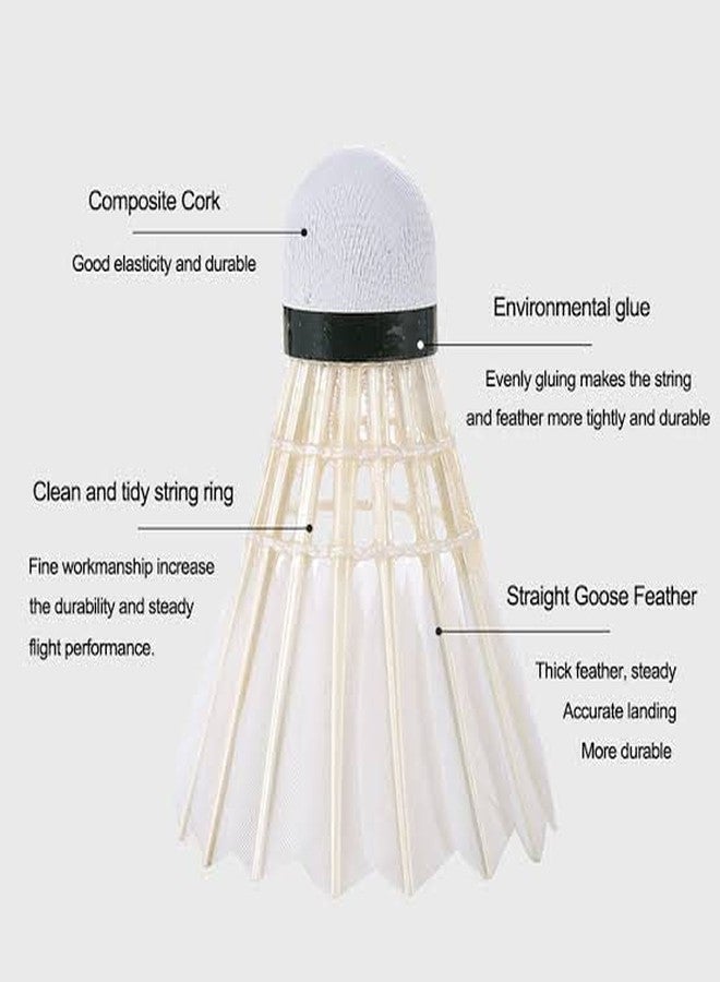 STEFFER Top Premium Series Feather Badminton Shuttlecocks (White) - Pack of 10 - Image 3