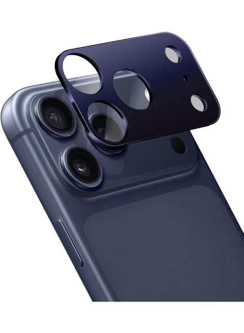 شاشة حماية لعدسة الكاميرا زجاج مقوى بدرجة حرارة شديدة التحمل، غطاء مقاوم للخدوش لموبايل ايفون 17 برو ماكس  6.9 بوصة - (ازرق)