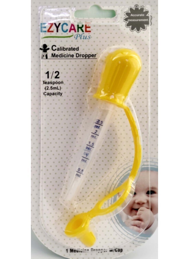 EzyCare Calibrated Medicine Dropper with Protective Cap – 2.5 ml Precision Dosage (Yellow) - Image 3