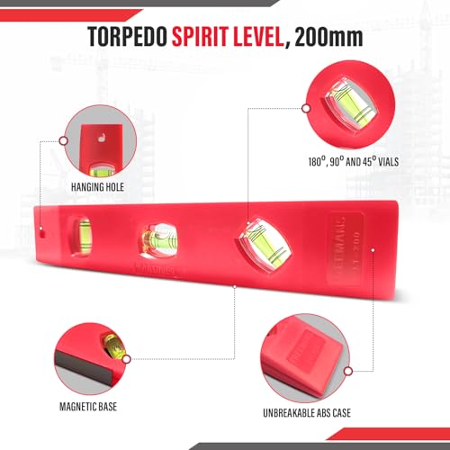 FREEMANS LT200 Torpedo Spirit Level 200 mm - Image 2