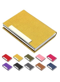 Generic Padike Business Card Holder, Business Card Case Professional PU Leather & Stainless Steel Multi Card Case,Business Card Holder Wallet Credit Card ID Case/Holder for Men & Women. (Gold)  - Image 2