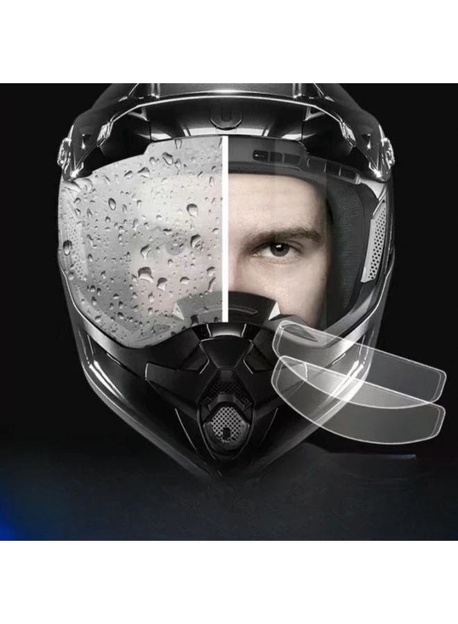 Universal Anti Fog Motorcycle Helmet Visor 8.5x24.5 PET Lens Rainproof Scratch Resistant Easy No Tool Installation Compatible With All Helmets Enhanced Visibility For Wet Rainy Riding Safety Clear Vision For Men Women - Image 1