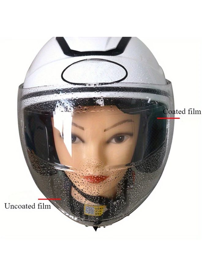 Universal Anti Fog Motorcycle Helmet Visor 8.5x24.5 PET Lens Rainproof Scratch Resistant Easy No Tool Installation Compatible With All Helmets Enhanced Visibility For Wet Rainy Riding Safety Clear Vision For Men Women - Image 3