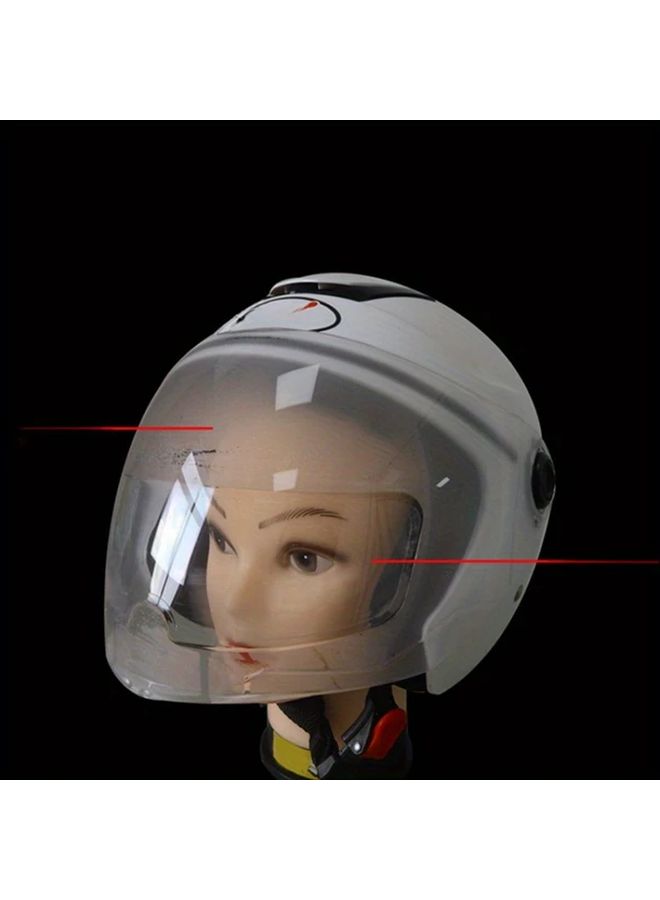 Universal Anti Fog Motorcycle Helmet Visor 8.5x24.5 PET Lens Rainproof Scratch Resistant Easy No Tool Installation Compatible With All Helmets Enhanced Visibility For Wet Rainy Riding Safety Clear Vision For Men Women - Image 5