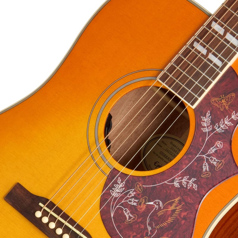 Epiphone Hummingbird Studio Acoustic Electric Guitar, Heritage Cherry Sunburst with Gig Bag - Image 3