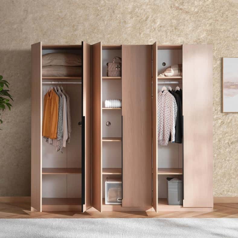 Pan Home OMEGA 6 DOORS WARDROBE - NATURAL - Image 3