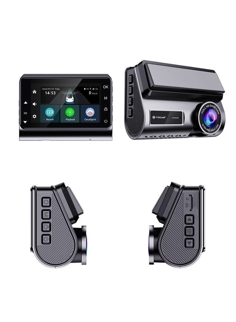 TE-D222 Dash Cam 2K Digital Dual Cameras with Wi-Fi, 24-Hour Video Recording, App + Audio Recording - Image 2