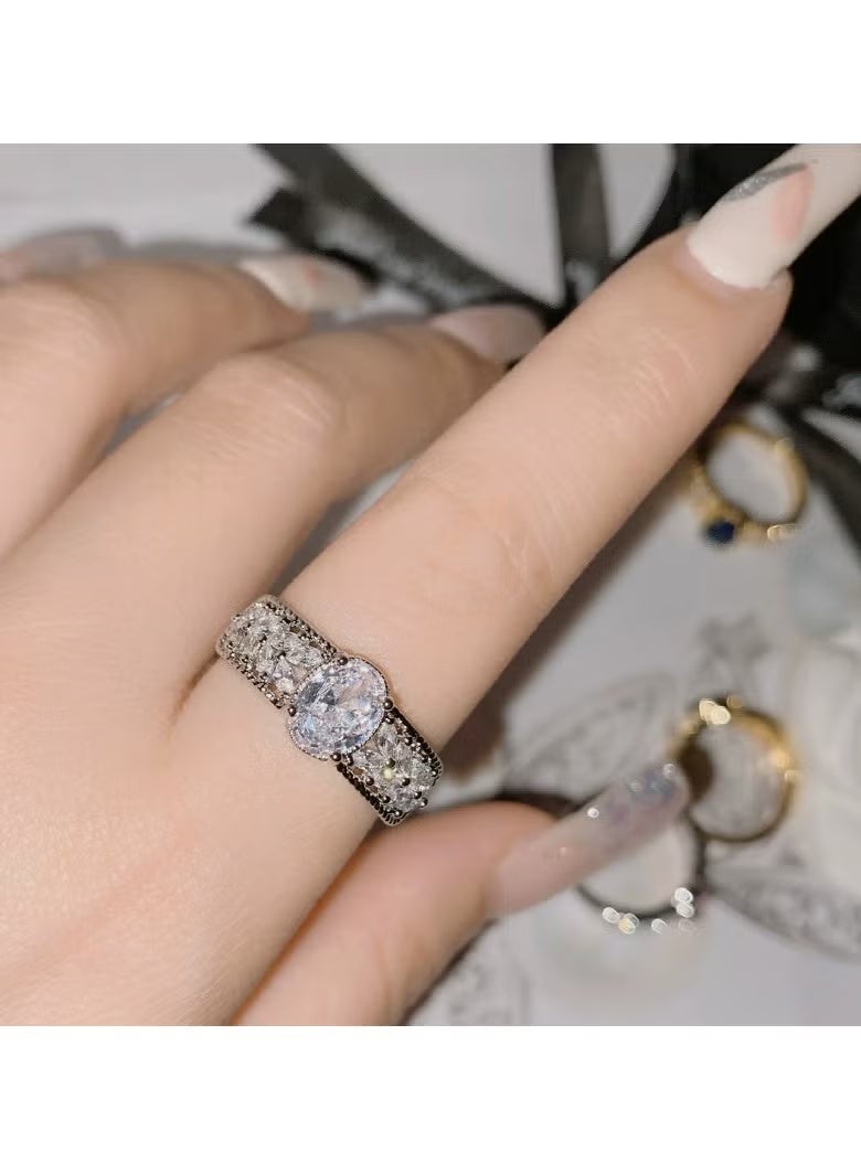 بيوينتي خاتم مطلي بالذهب بدون مواصفات خاصة مرصع بالزركونيا المكعبة، نمط نسائي.