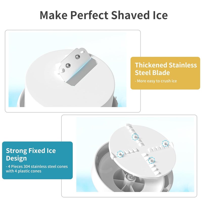 Vihoom Ice Shaver Machine Portable Ice Crusher with Three Free Ice Cube Trays for Home Outdoors Use  - Image 3