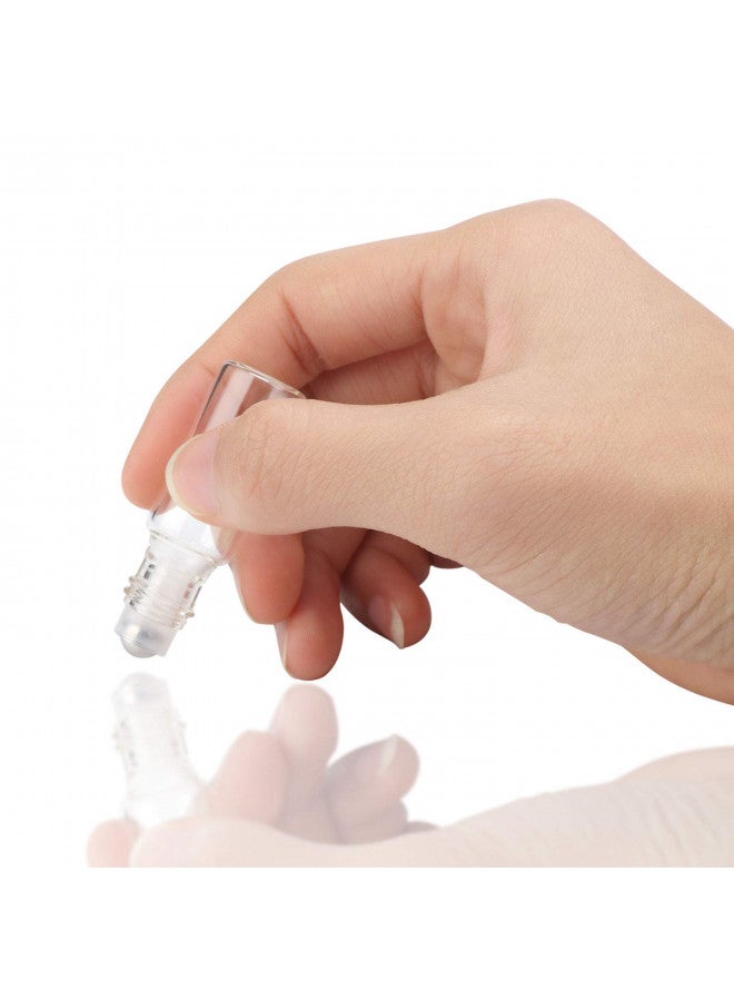 Easytle Essential Oil Roller Bottles 24 Pack 5ml Clear Glass Roller Bottles for Oils (96 Pieces Labels, 2 Opener, 4 Funnels, 4 Dropper) Roll on Bottles with Stainless Steel Roller Balls and Caps - Image 5