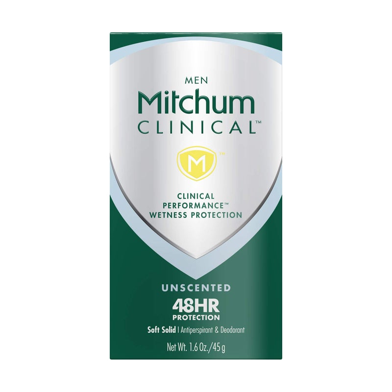 Mitchum Men Clinical Soft Solid Antiperspirant Deodorant,Unscented, 1.6 Ounce - Image 1
