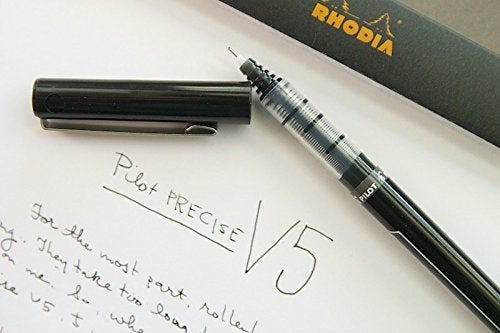 PILOT Precise V5 Stick Liquid Ink Rolling Ball Stick Pens, Extra Fine Point (0.5mm) Black Ink, 2-Pack (25001) - Image 4