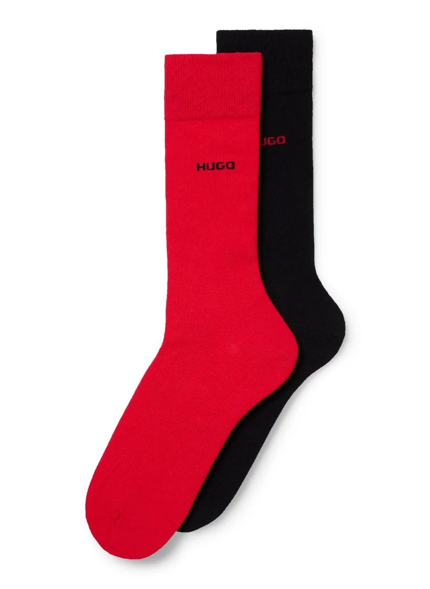HUGO Two-pack of regular-length socks in stretch fabric