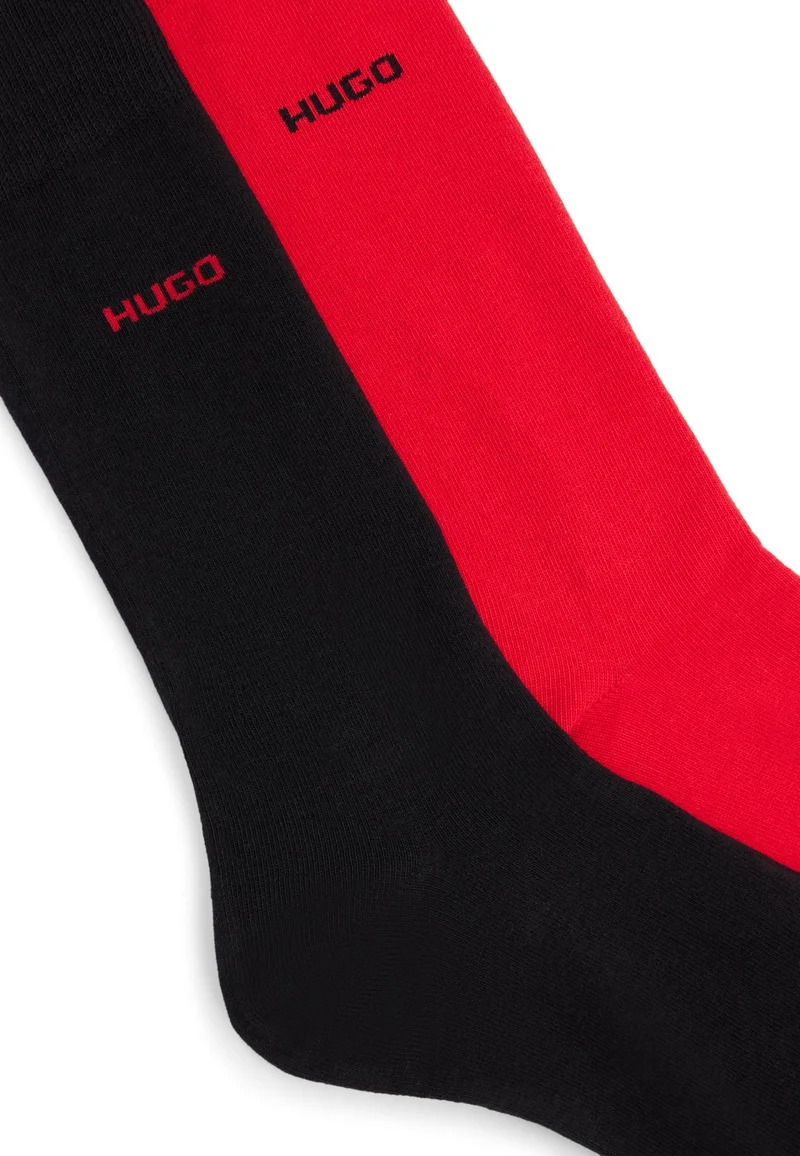 هوجو جوارب قطنية بطول عادي عبوة من قطعتين