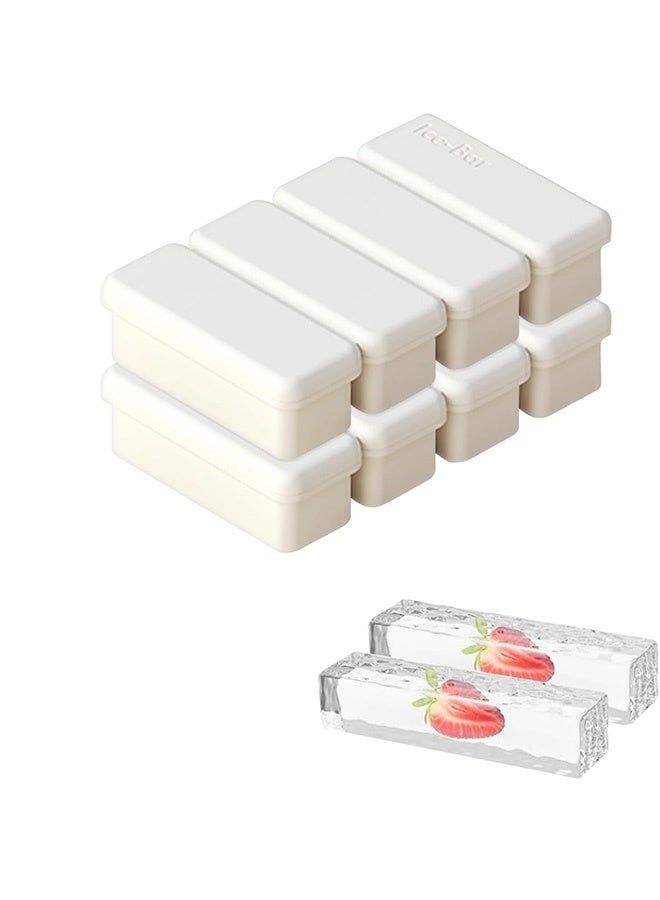 Peachjoy 2Pcs Silicone Ice Cube Tray, Water Bottle Ice Cube Tray, with Lid, Premium Stackable Large Ice Cube Molds, Rectangle Silicone Molds, for Freezer, for Soup, Butter, Baking, Easy Release, White  - Image 1
