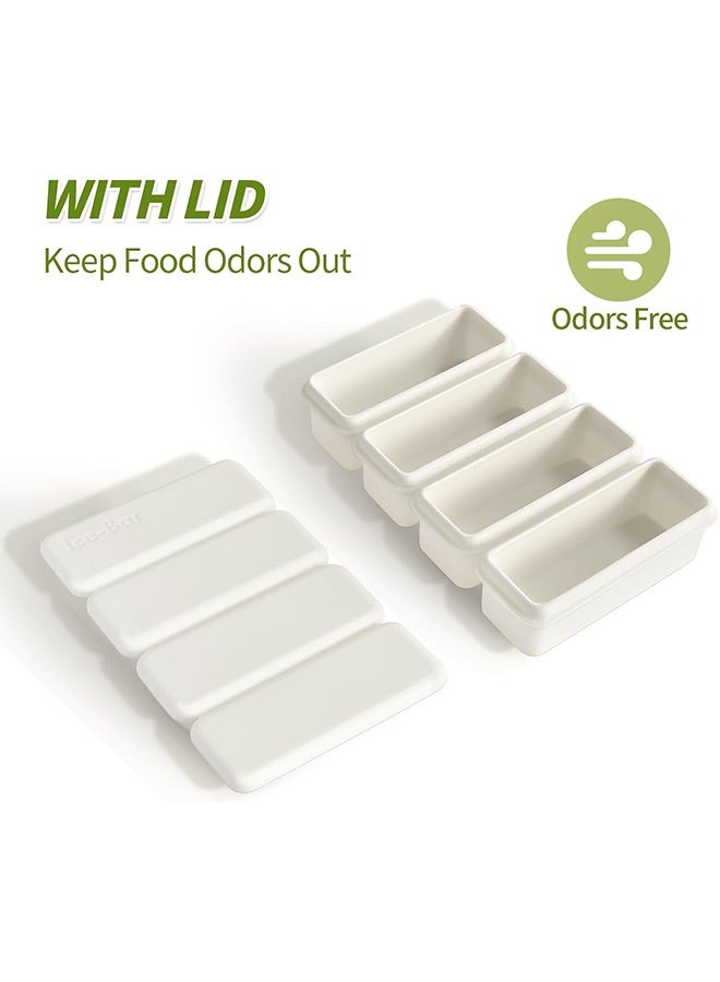 Peachjoy 2Pcs Silicone Ice Cube Tray, Water Bottle Ice Cube Tray, with Lid, Premium Stackable Large Ice Cube Molds, Rectangle Silicone Molds, for Freezer, for Soup, Butter, Baking, Easy Release, White  - Image 5