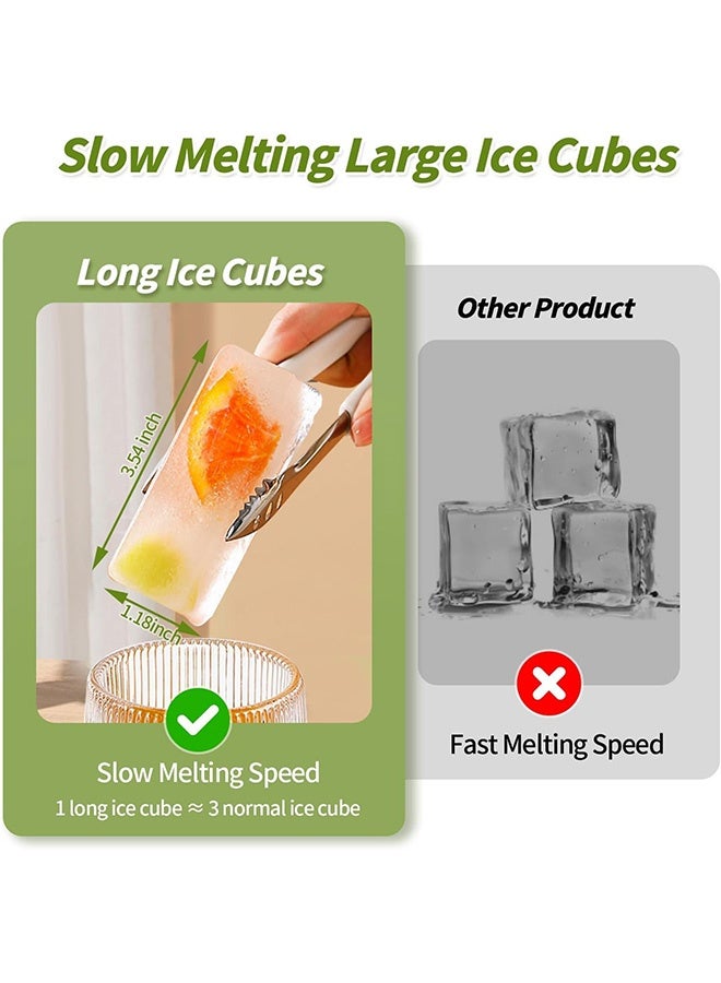 Peachjoy 2Pcs Silicone Ice Cube Tray, Water Bottle Ice Cube Tray, with Lid, Premium Stackable Large Ice Cube Molds, Rectangle Silicone Molds, for Freezer, for Soup, Butter, Baking, Easy Release, White  - Image 3