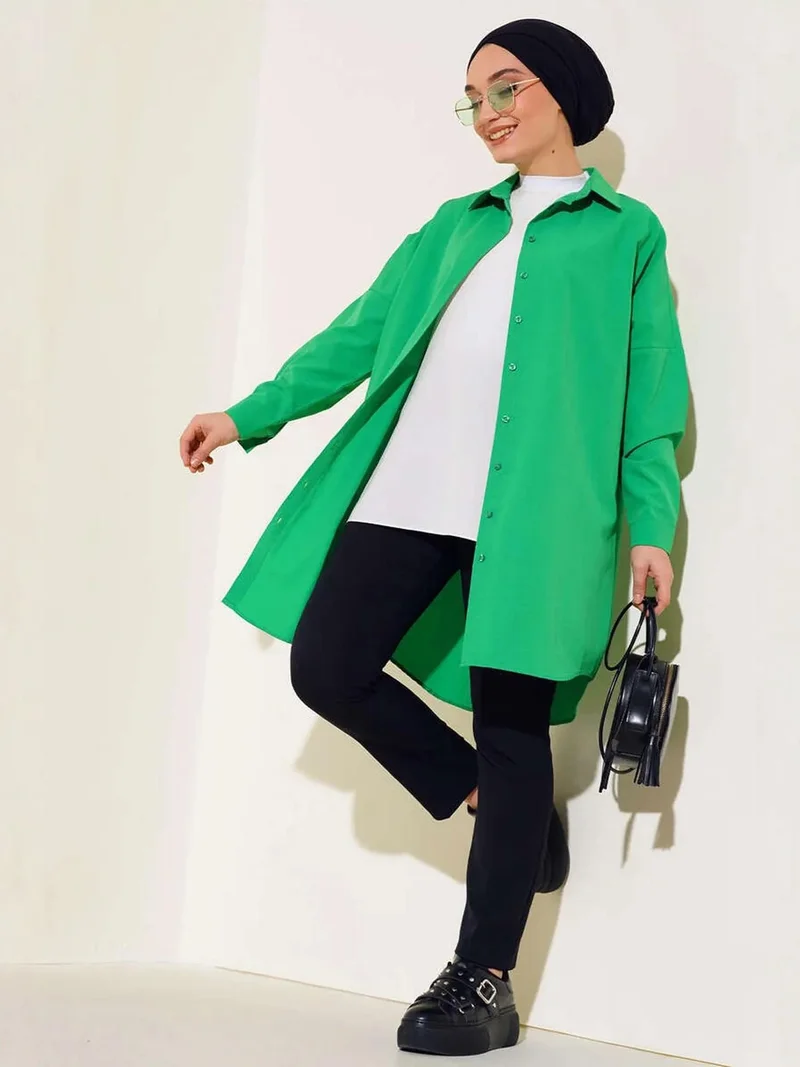 BIG DART BDART Long Poplin Shirt with Button Closure