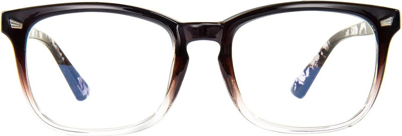 MAXJULI Blue Light Blocking Glasses,Computer Reading/Gaming/TV/Phones Glasses for Women Men(Brown-Translucent) - Image 1