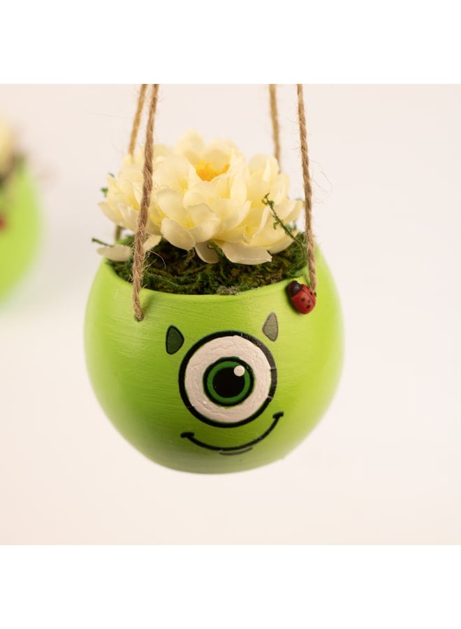 Handnade artificial plant pot - green - 8*6 cm