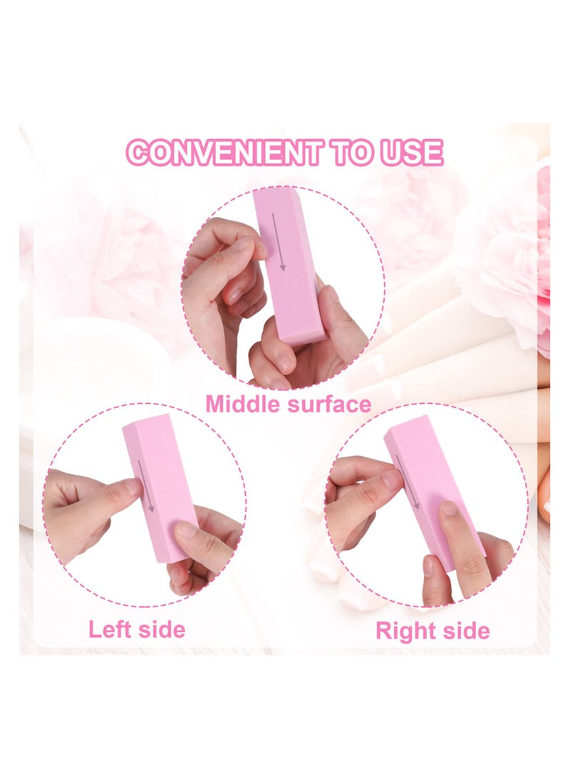 KHAJUL 10pcs Nail File Set, 10pcs Professional Nail Sanding Blocks, 120 Grit for Natural Acrylic Nails, Black Nail File Tools for Manicure Pedicure for Home and Salon Use (Pink) - Image 3