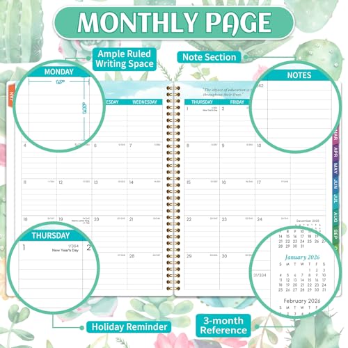 Pinchoco 2026 Teacher Planner - Teacher Lesson Planner 2026, Jan. 2026 - Dec. 2026, 8.3" x 11", 2026 Planner Weekly & Monthly Lesson Plan Book for Teachers - Image 3