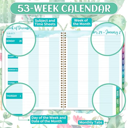 Pinchoco 2026 Teacher Planner - Teacher Lesson Planner 2026, Jan. 2026 - Dec. 2026, 8.3" x 11", 2026 Planner Weekly & Monthly Lesson Plan Book for Teachers - Image 4