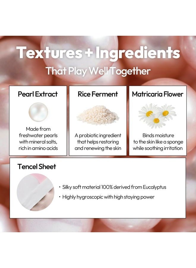 LAPCOS Pearl Sheet Mask, Daily Face Mask with Probiotics to Clarify Skin, Korean Beauty Favorite, 5-Pack - Image 3