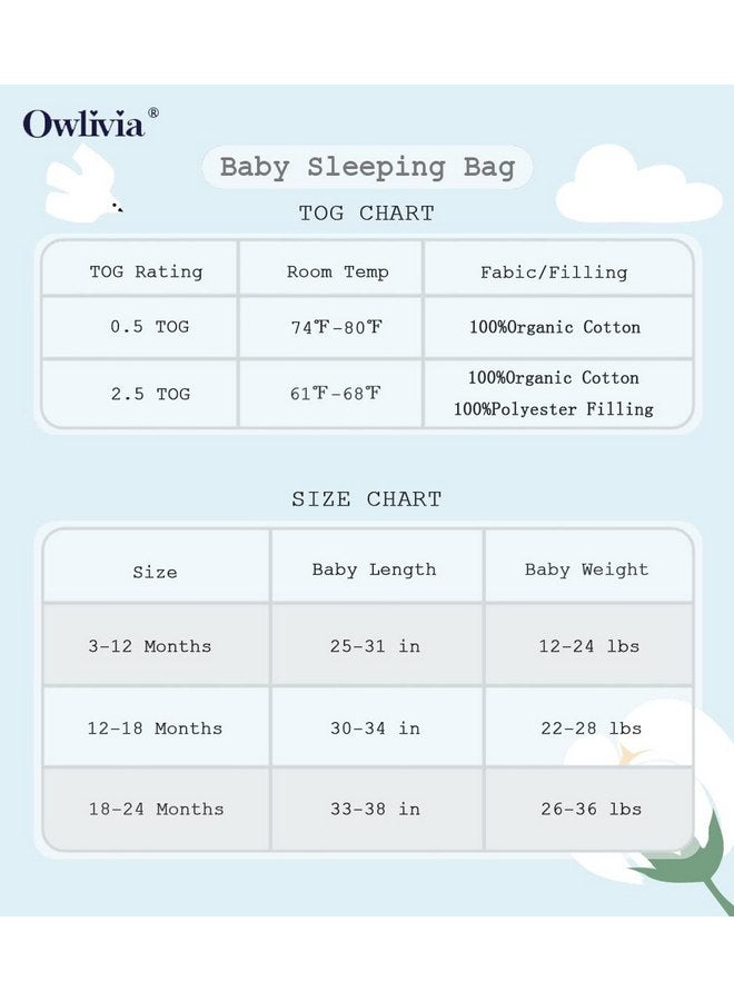 Owlivia Baby Sleep Sack Organic Cotton Sleeping Bag with- 2.5tog Sleeping Bag with 2-Way Zipper, Boys Girls Swaddle Transition Sleep Sack (2.5tog Green Dandelion, 18-24 Months) - Image 5