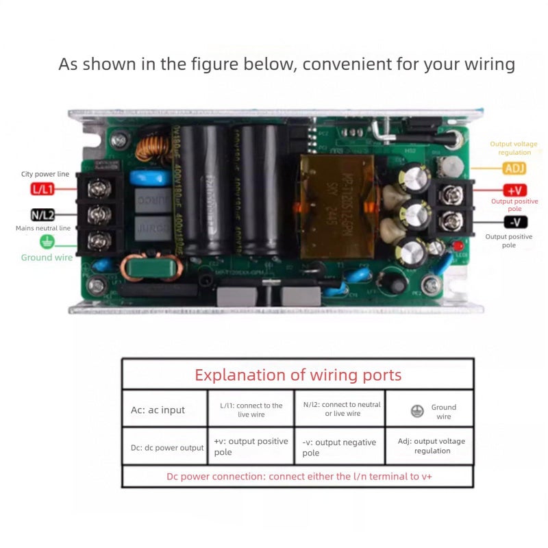 مزود طاقة LED محول خفض الجهد من 220V AC إلى 24V DC مدمج 24V 5A - Image 3