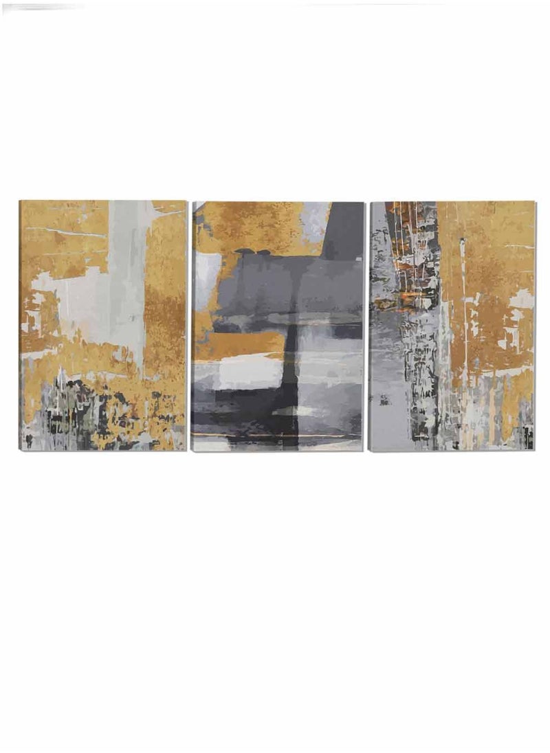 LOWHA Set Of 3 Framed Canvas Wall Arts Stretched Over Wooden Frame Abstract Paintings For Home Living Room Office Decor  - Image 4