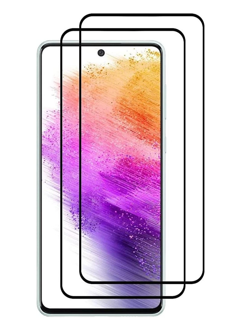 vesus [2-Pack] Tempered Glass Screen Protector for Samsung Galaxy A73 5G Full Coverage Screen Glass 9H Hardness Anti Fingerprint Scratch Resistance - Image 1