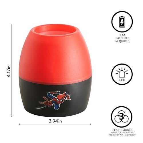 Idea Nuova Marvel Spiderman Scene Projection Kids Lamp and Nightlight - Image 2
