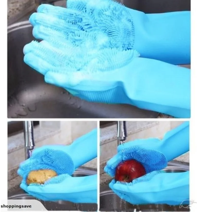 5 دي ام Heat Resistant Silicone Dishwashing Gloves Magic Gloves