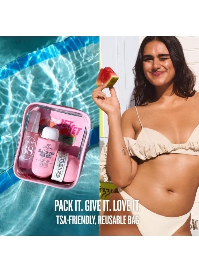 Sol de Janeiro Beija Flor Travel Body Care Gift Set, Beija Flor Body Wash, Beija Flor Elasti Cream, Brazilian Crush Cheirosa 68 Perfume Mist, Luxury Bath & Body Set, Moisturizing Body Cream, Hydrating Skin Care, Travel Size Toiletries, Beauty Gift Set for Women, Cosmetic Bag - Image 3