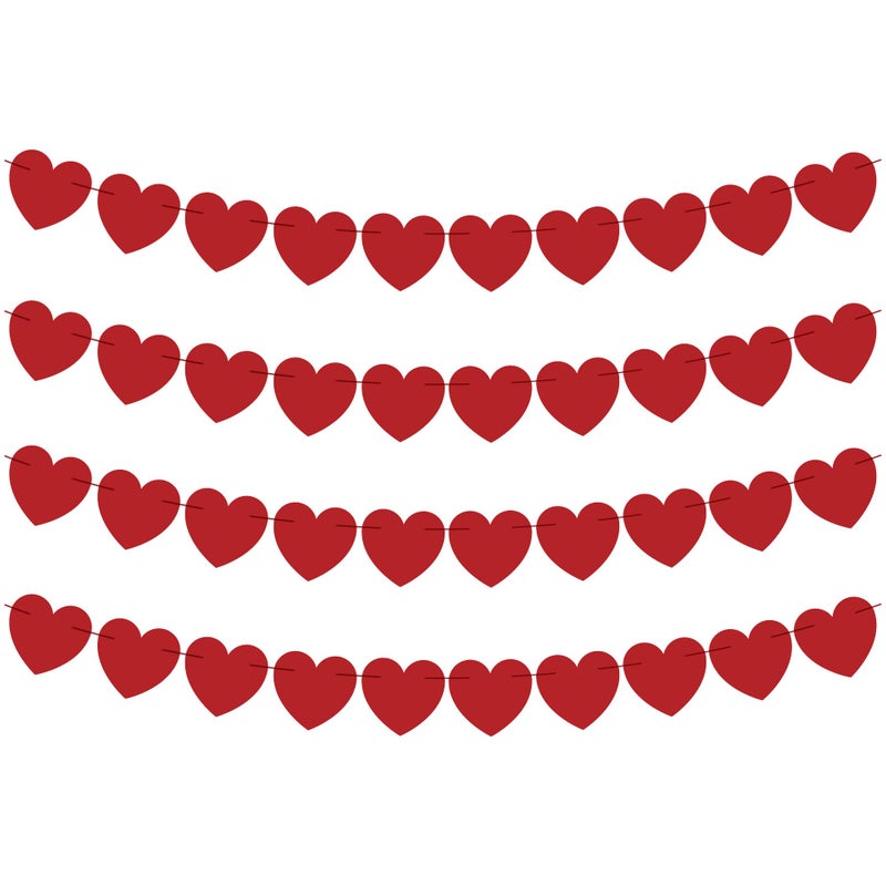 OHOME Valentines Day Decorations Valentines Banner Valentines Decor Red Heart Garland 40 Pack Valentines Day Backdrop Galentines Day Decorations Party Favors for Door Wall Classroom School Home - Image 2