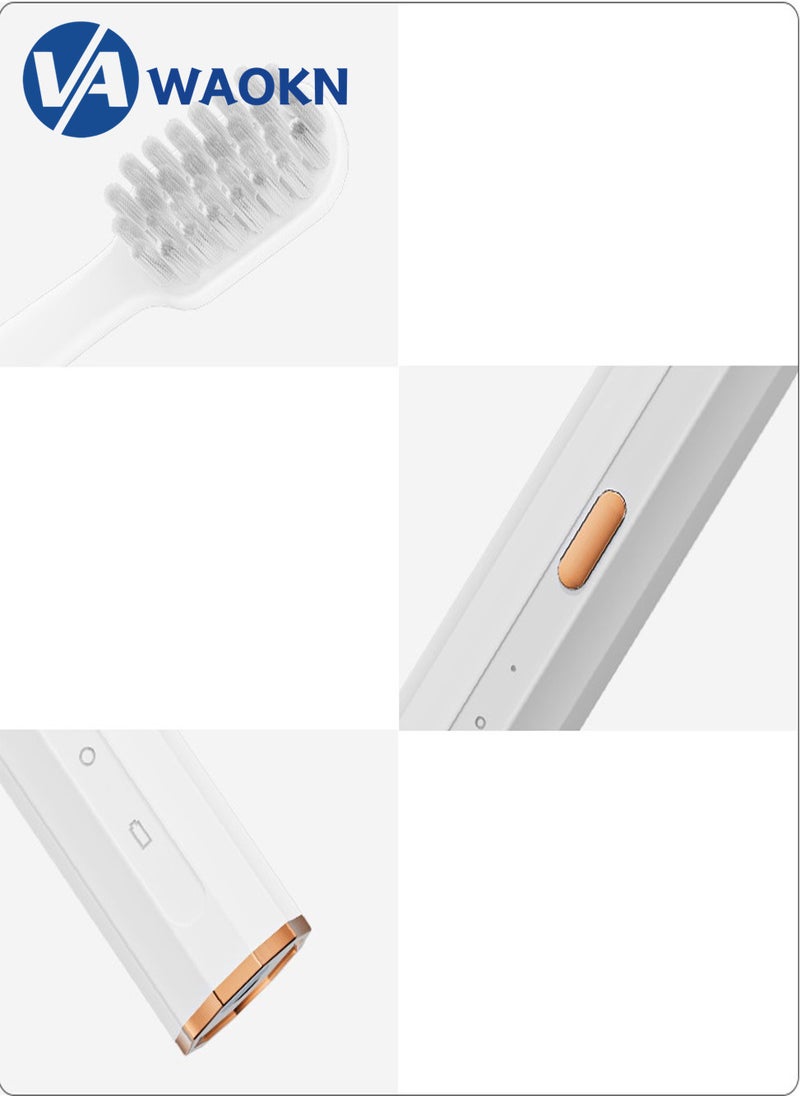 WAOKN Rechargeable Sonic Electric Toothbrush High-frequency Vibration IPX6 Waterproof Power Toothbrush 3 Modes Adjustable and Smart Electric Toothbrush with 3 Detachable Soft-bristle Brush Heads - Image 5