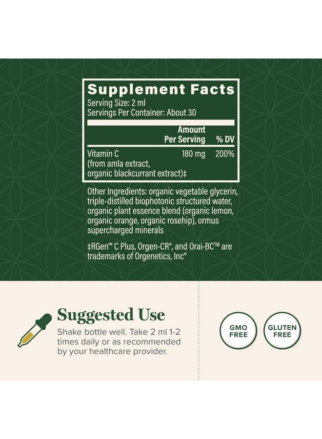 Global Healing Center USDA Organic Vitamin C Supplement Drops 180mg, Liquid Vitamin C Plant-Based Antioxidant Supplement, Supports Immune System - Vitamina C - Natural Energy for Men and Women (2 Oz) - Image 3