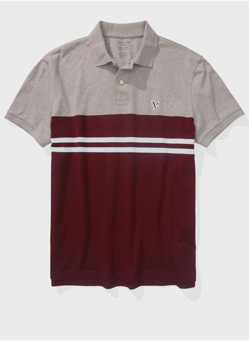 American Eagle - Striped Polo - Image 1