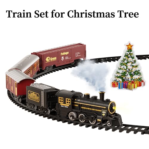 TEMI Train Set for Kids 3-12 Years, Electric Classical Steam Engine Locomotive with Steam, Light and Sounds, Rechargeable Model Trains Kit Toys w/Passenger Carriage for Boys and Girls - Image 4