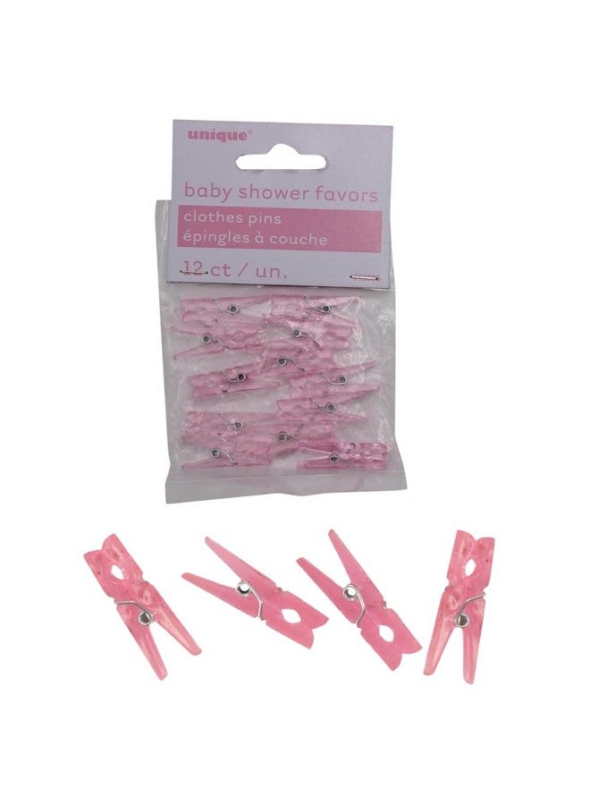 Unique Baby Pink Plastic Clothespin Favors - 12 Pieces, 1.25'' - Adorable Party Decorations for Baby Showers and Gender Reveals - Image 4