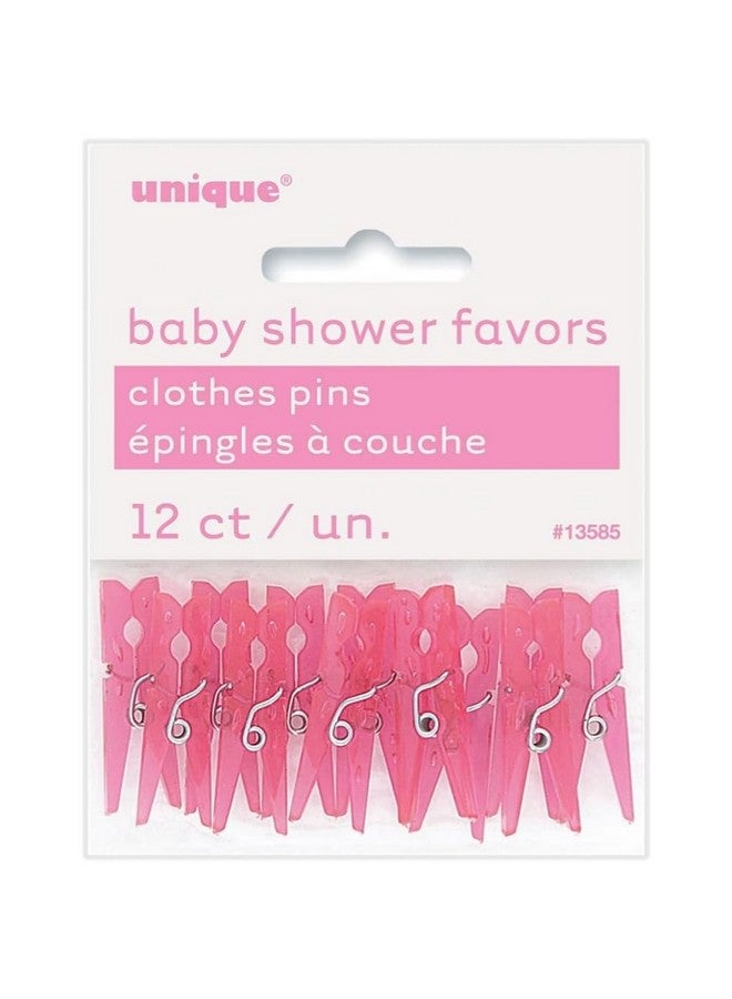 Unique Baby Pink Plastic Clothespin Favors - 12 Pieces, 1.25'' - Adorable Party Decorations for Baby Showers and Gender Reveals - Image 3