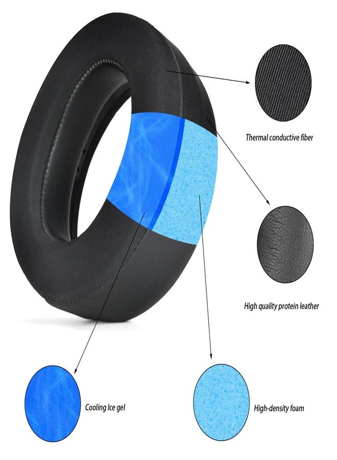 defean أغطية وسادات الأذن البديلة من ديفيان متوافقة مع سماعة سوني بلاي ستيشن PS5 بلس إيلت اللاسلكية، وسادات الأذن مع رغوة عزل الضوضاء (جل تبريد) - Image 3